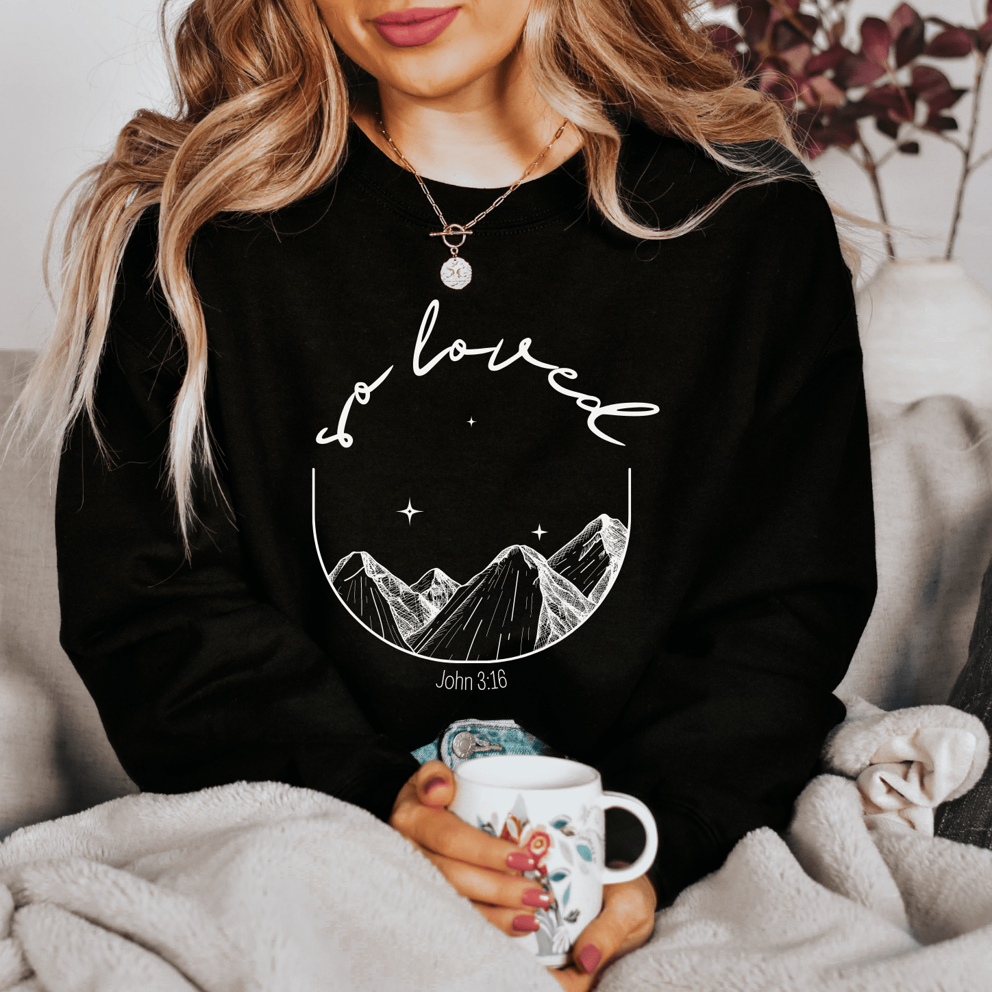"So Loved" Unisex Heavy Blend™ Crewneck Sweatshirt Sweatshirt Printify 