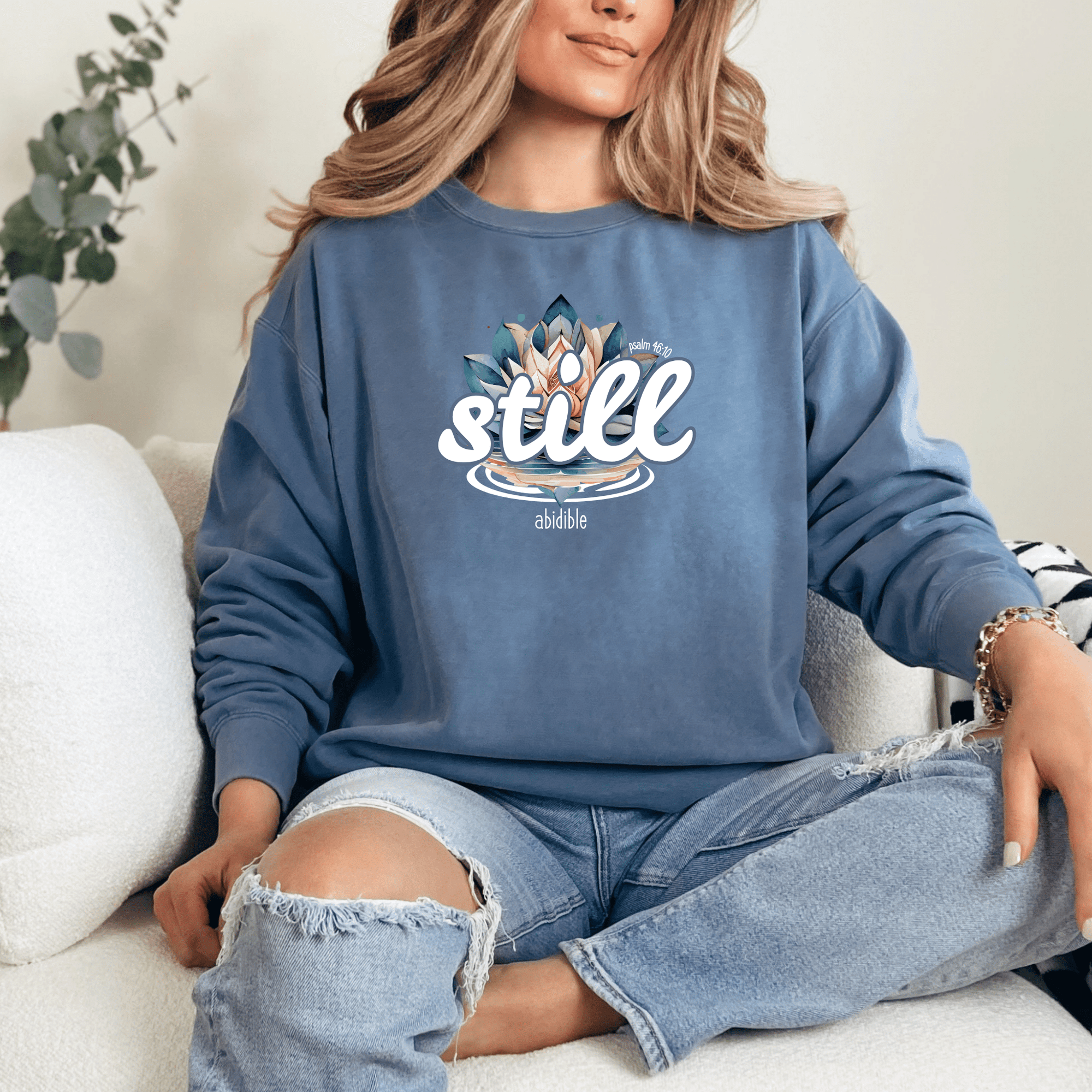 "Still" Unisex Comfort Colors Crewneck Sweatshirt Printify 
