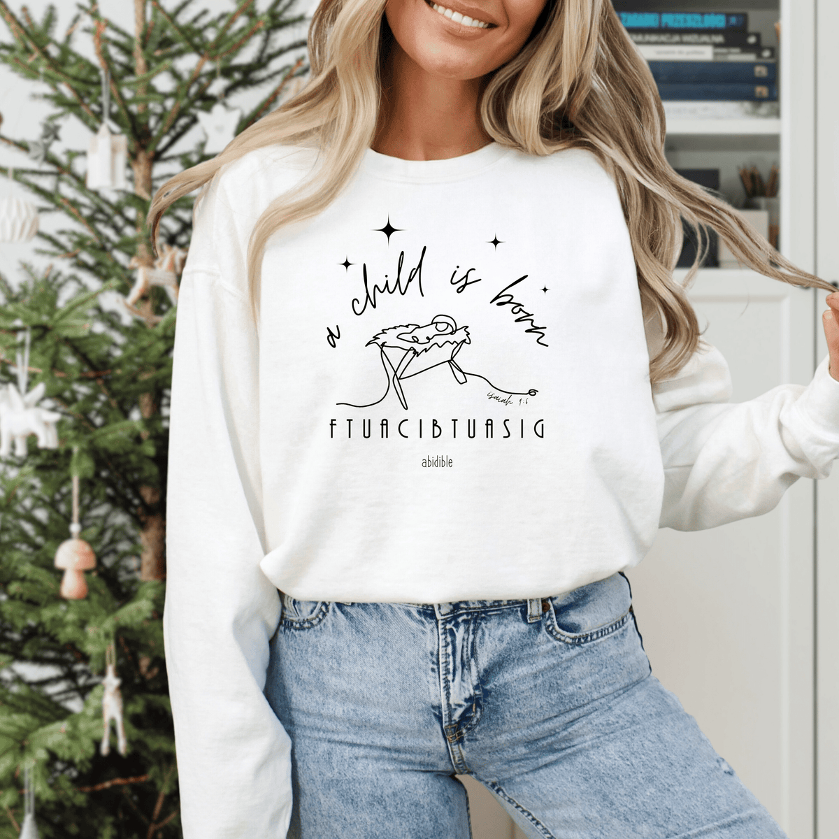 &quot;A Child is Born&quot; Unisex Comfort Colors™ Crewneck Sweatshirt Printify 